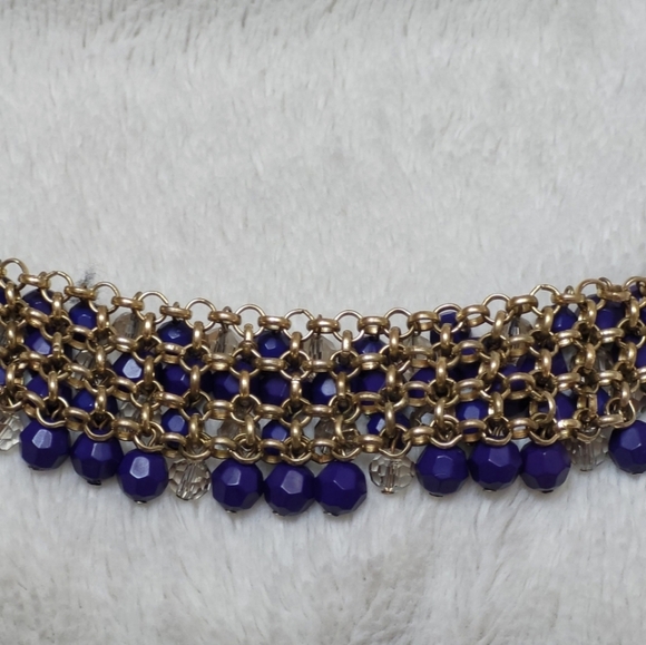 Banana Republic Blue and Clear Beaded Necklace! - Picture 5 of 8